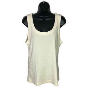 American Giant Tank Top Womens XL Almond Oil Ribbed Minimalist Cotton USA NEW